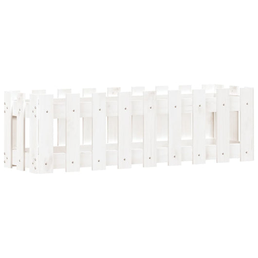 Vassoio per fioriera aiuola rialzata piante fiori terrazza giardino recinzione giardino design 100 x 30 x 30 cm pino massiccio bianco 02_0039785