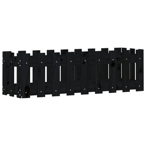 Fioriera Giardino a Recinzione Nera 100x30x30cm Massello Pinocod mxl 107617