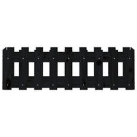 Fioriera Giardino a Recinzione-Vaso con Ringhiera-Contenitore per Piante Nera 100x30x30cm Massello Pino