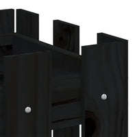 Vassoio per fioriera aiuola rialzata piante fiori terrazza giardino recinzione giardino design 100 x 30 x 30 cm pino massiccio nero 02_0039787