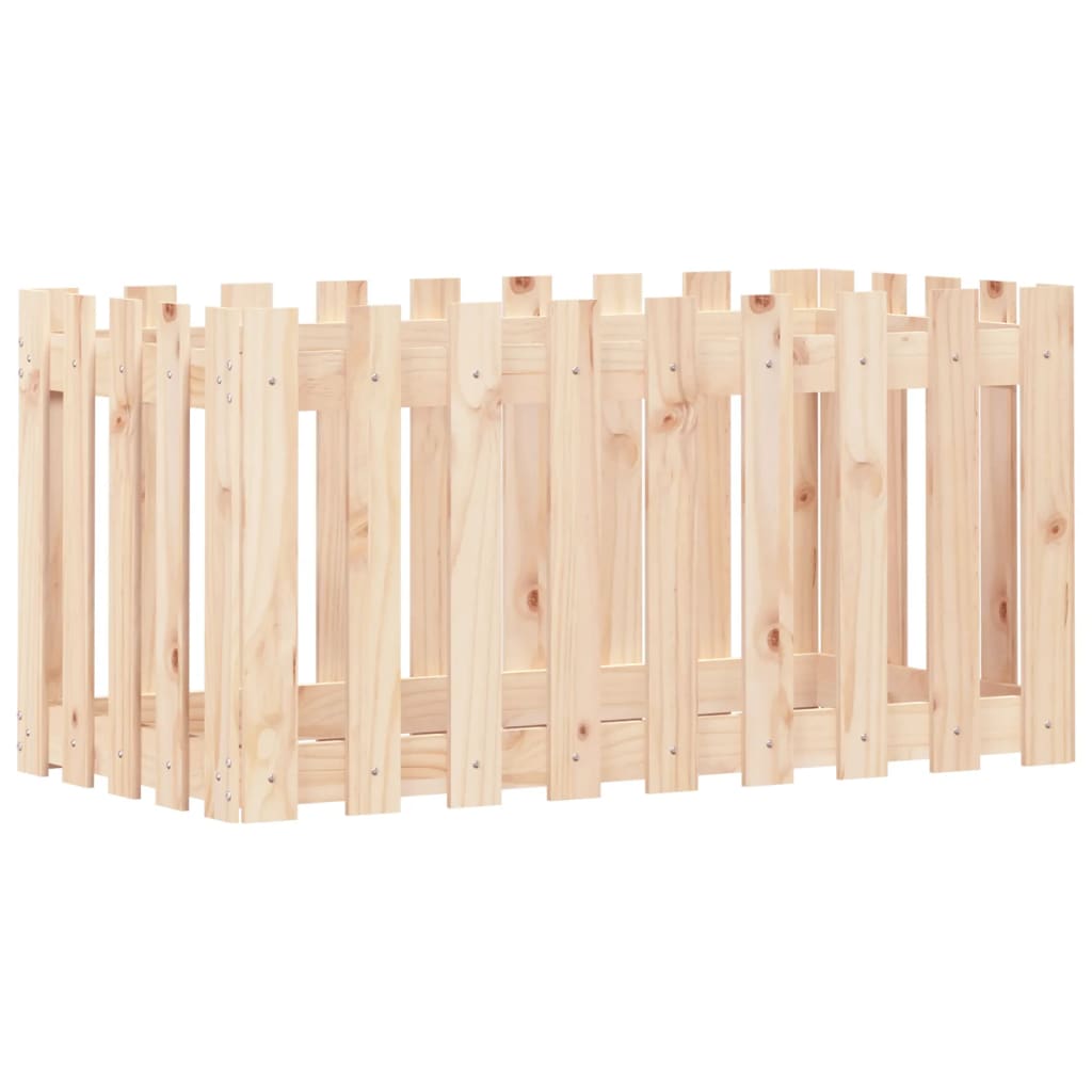 Fioriera da Giardino a Recinzione 100x50x50 cm in Massello Pinocod mxl 83688