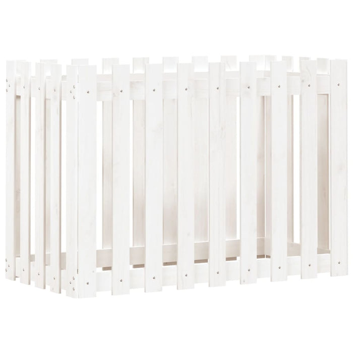Vassoio per fioriera aiuola rialzata piante fiori terrazza giardino recinzione giardino design 100 x 50 x 70 cm pino massiccio bianco 02_0039793
