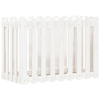 Fioriera Giardino a Recinzione Bianca 100x50x70cm Massello Pinocod mxl 107621