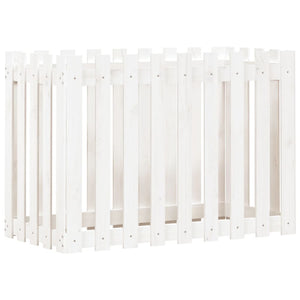 Fioriera Giardino a Recinzione Bianca 100x50x70cm Massello Pinocod mxl 107621