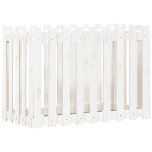 Vassoio per fioriera aiuola rialzata piante fiori terrazza giardino recinzione giardino design 100 x 50 x 70 cm pino massiccio bianco 02_0039793