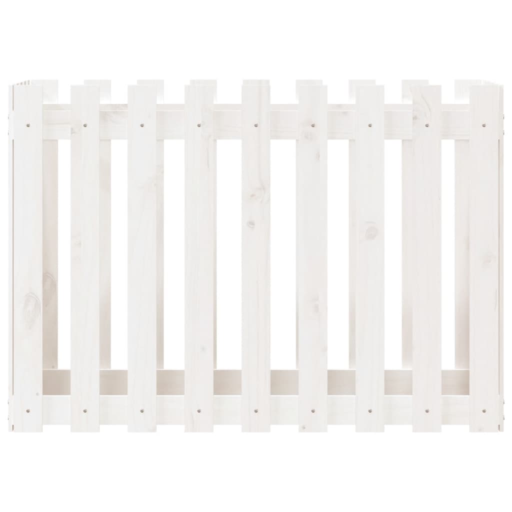 Vassoio per fioriera aiuola rialzata piante fiori terrazza giardino recinzione giardino design 100 x 50 x 70 cm pino massiccio bianco 02_0039793