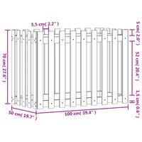 Vassoio per fioriera aiuola rialzata piante fiori terrazza giardino recinzione giardino design 100 x 50 x 70 cm pino massiccio bianco 02_0039793
