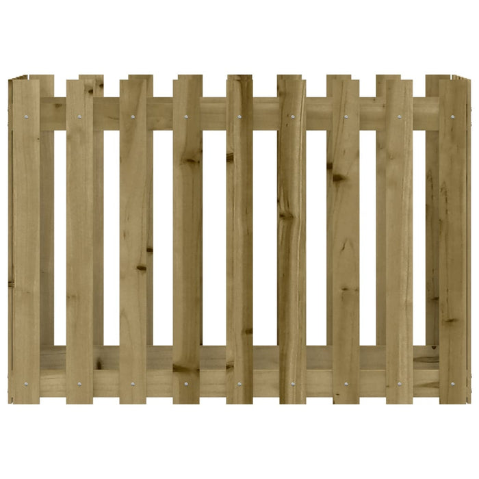 Fioriera da Giardino-Vaso da Esterno-Contenitore per Piante Recinzione 100x50x70 cm in Pino Impregnato