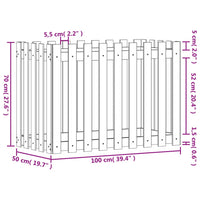 Fioriera da Giardino-Vaso da Esterno-Contenitore per Piante Recinzione 100x50x70 cm in Pino Impregnato