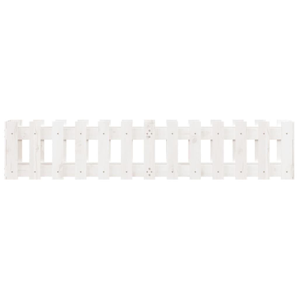 Vassoio per fioriera aiuola rialzata piante fiori terrazza giardino recinzione giardino design 150 x 30 x 30 cm pino massiccio bianco 02_0039796