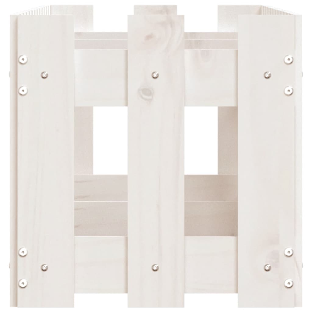 Vassoio per fioriera aiuola rialzata piante fiori terrazza giardino recinzione giardino design 150 x 30 x 30 cm pino massiccio bianco 02_0039796