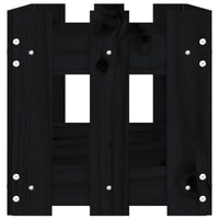 Fioriera Giardino a Recinzione Nera 150x30x30cm Massello Pino 832489