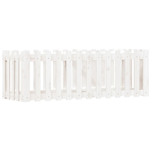 Vassoio per fioriera aiuola rialzata piante fiori terrazza giardino recinzione giardino design 150 x 50 x 50 cm pino massiccio bianco 02_0039798