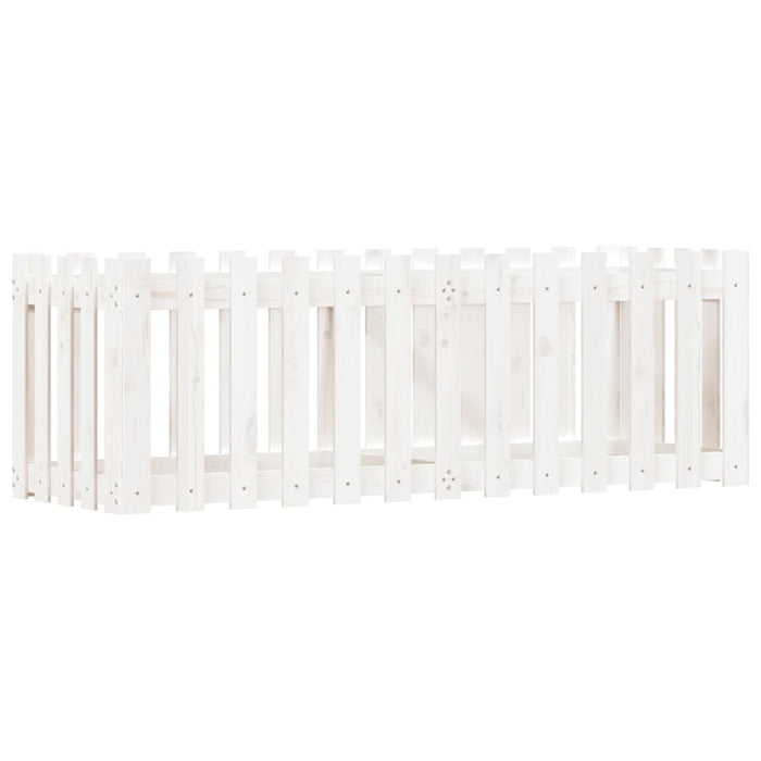 Vassoio per fioriera aiuola rialzata piante fiori terrazza giardino recinzione giardino design 150 x 50 x 50 cm pino massiccio bianco 02_0039798