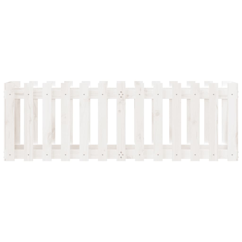 Vassoio per fioriera aiuola rialzata piante fiori terrazza giardino recinzione giardino design 150 x 50 x 50 cm pino massiccio bianco 02_0039798