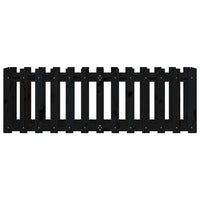 Fioriera Giardino a Recinzione Nera 150x50x50cm Massello Pino 832494
