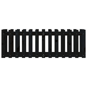 Fioriera Giardino a Recinzione Nera 150x50x50cm Massello Pino 832494