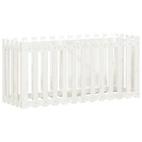 Fioriera Giardino a Recinzione Bianca 150x50x70cm Massello Pino