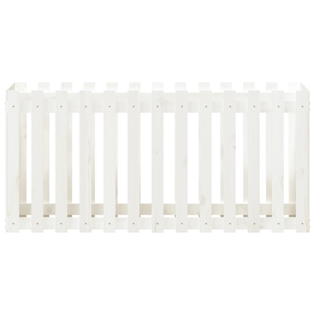 Vassoio per fioriera aiuola rialzata piante fiori terrazza giardino recinzione giardino design 150 x 50 x 70 cm pino massiccio bianco 02_0039801