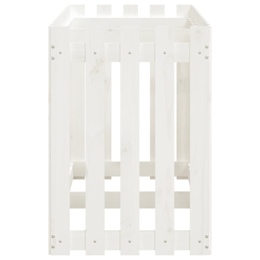 Vassoio per fioriera aiuola rialzata piante fiori terrazza giardino recinzione giardino design 150 x 50 x 70 cm pino massiccio bianco 02_0039801