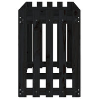 Fioriera Giardino a Recinzione Nera 150x50x70cm Massello Pino 832499