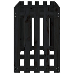 Fioriera Giardino a Recinzione Nera 150x50x70cm Massello Pino 832499
