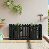 Fioriera Giardino a Recinzione Nera 150x50x70cm Massello Pino 832499