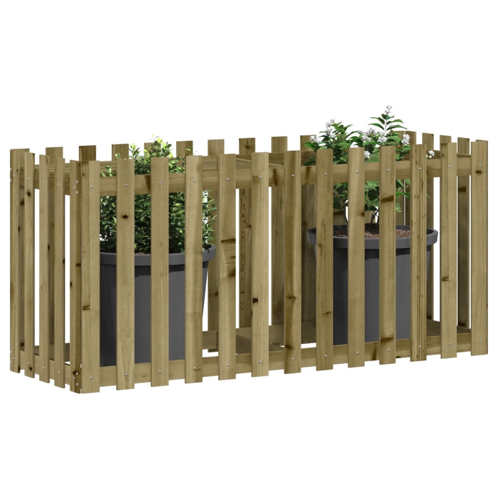 Fioriera da Giardino-Vaso da Esterno-Contenitore per Piante Recinzione 150x50x70cm in Pino Impregnato
