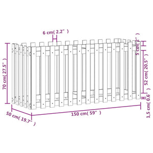 Fioriera da Giardino Recinzione 150x50x70cm in Pino Impregnato 832501