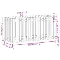 Fioriera da Giardino-Vaso da Esterno-Contenitore per Piante Recinzione 150x50x70cm in Pino Impregnato