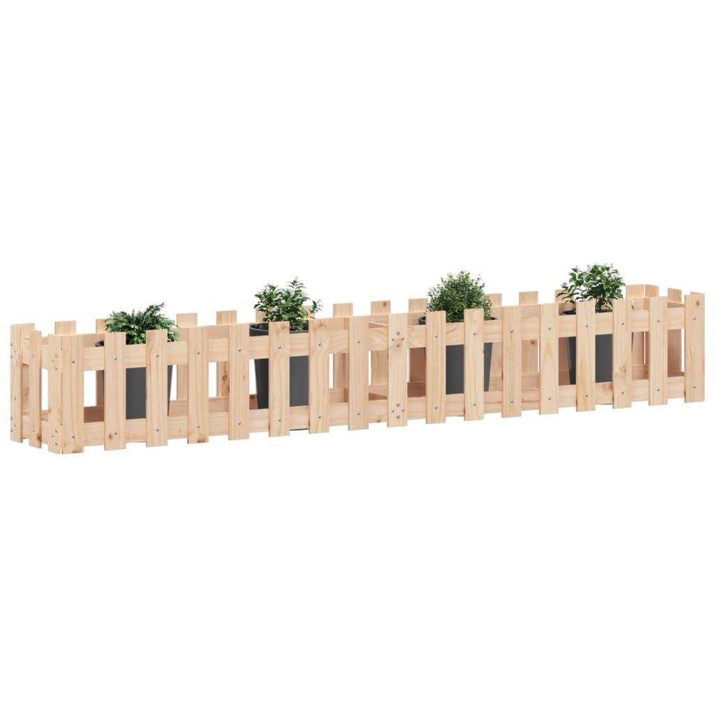 Fioriera Rialzata Giardino a Recinzione 200x30x30cm Legno Pino 832502