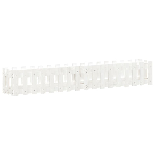 Vassoio per fioriera aiuola rialzata piante fiori terrazza giardino recinzione giardino design 200 x 30 x 30 cm pino massiccio bianco 02_0039803