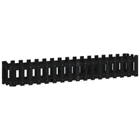 Fioriera Giardino a Recinzione Nera 200x30x30cm Massello Pinocod mxl 107625