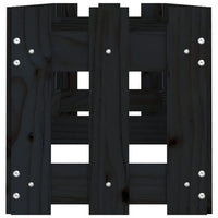 Fioriera Giardino a Recinzione Nera 200x30x30cm Massello Pino 832504