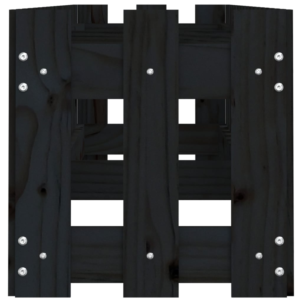 Vassoio per fioriera aiuola rialzata piante fiori terrazza giardino recinzione giardino design 200 x 30 x 30 cm pino massiccio nero 02_0039805