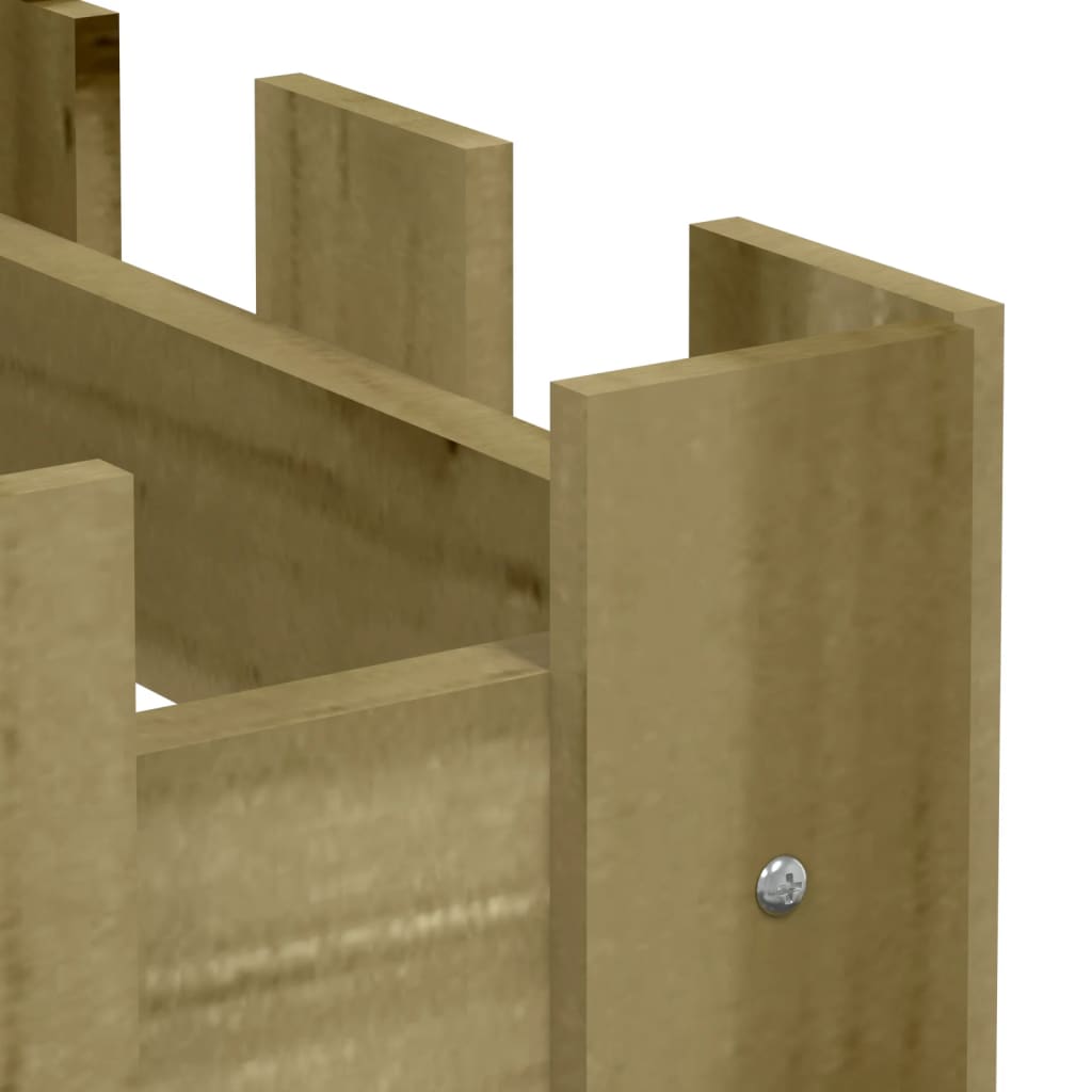 Fioriera da Giardino-Vaso da Esterno-Contenitore per Piante Recinzione 200x30x30cm in Pino Impregnato
