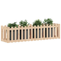 Fioriera da Giardino a Recinzione-Vaso da Esterno 200x50x50cm Massello Pino