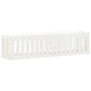 Vassoio per fioriera aiuola rialzata piante fiori terrazza giardino recinzione giardino design 200 x 50 x 50 cm pino massiccio bianco 02_0039806