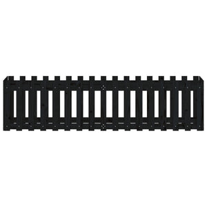 Vassoio per fioriera aiuola rialzata piante fiori terrazza giardino recinzione giardino design 200 x 50 x 50 cm pino massiccio nero 02_0039807