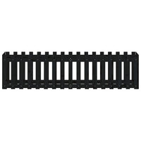 Fioriera Giardino a Recinzione Nera 200x50x50cm Massello Pino