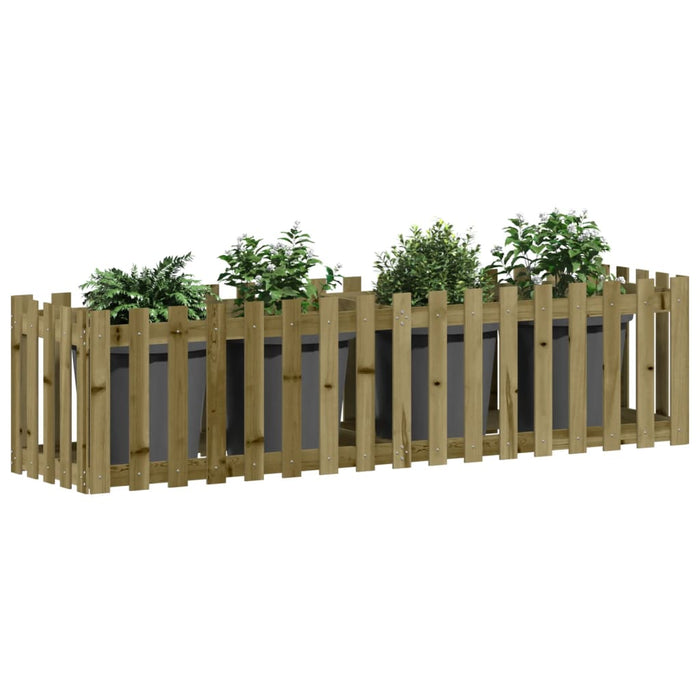 Fioriera da Giardino Recinzione 200x50x50cm Pino Impregnatocod mxl 83698