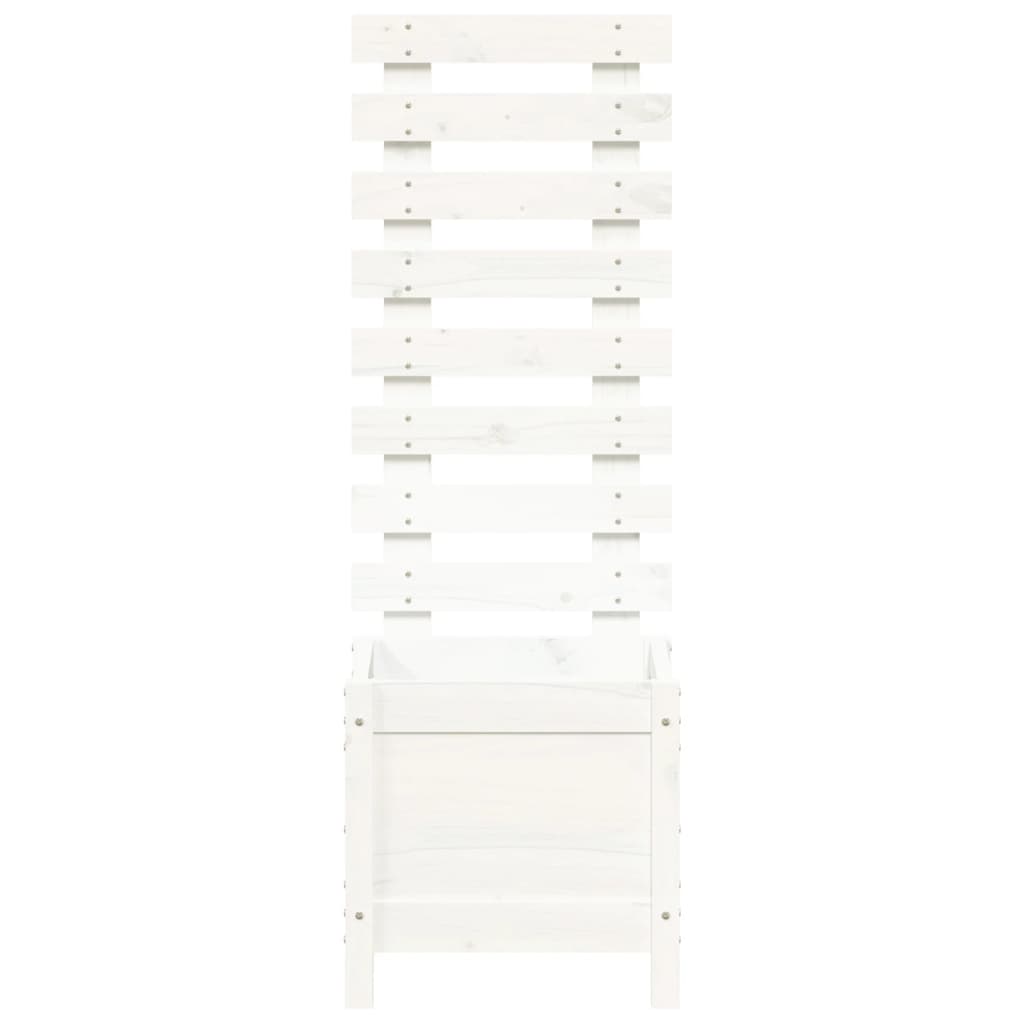 Fioriera Giardino con Rastrelliera Bianca 39x39,5x114cm Pino 832518