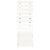 Fioriera Giardino con Rastrelliera Bianca 39x39,5x114cm Pino 832518