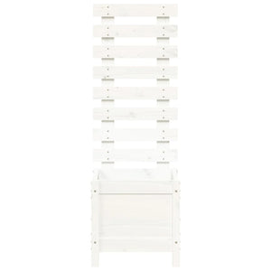 Fioriera Giardino con Rastrelliera Bianca 39x39,5x114cm Pino 832518