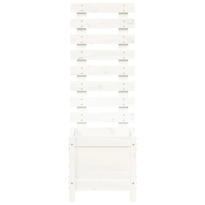 Fioriera Giardino con Rastrelliera Bianca 39x39,5x114cm Pino 832518