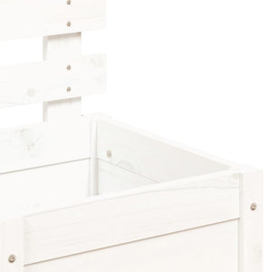 Fioriera Giardino con Rastrelliera Bianca 39x39,5x114cm Pino 832518