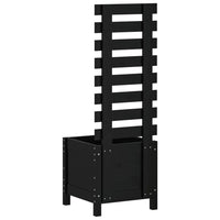 Fioriera Giardino con Rastrelliera Nera 39x39,5x114cm Pino 832519