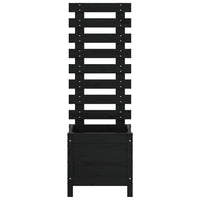 Fioriera Giardino con Rastrelliera Nera 39x39,5x114cm Pino 832519