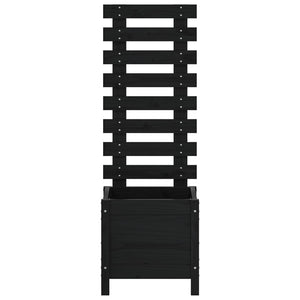 Fioriera Giardino con Rastrelliera Nera 39x39,5x114cm Pino 832519