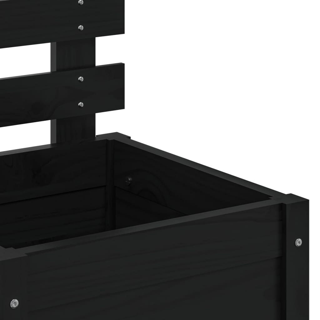 Fioriera Giardino con Rastrelliera Nera 39x39,5x114cm Pino 832519